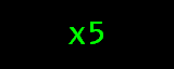 VICA renderer output: a compact green x5 incident count